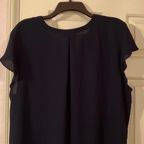 Van Heusen Dark Navy Blue Cap Sleeve Blouse - Picture 3 of 10